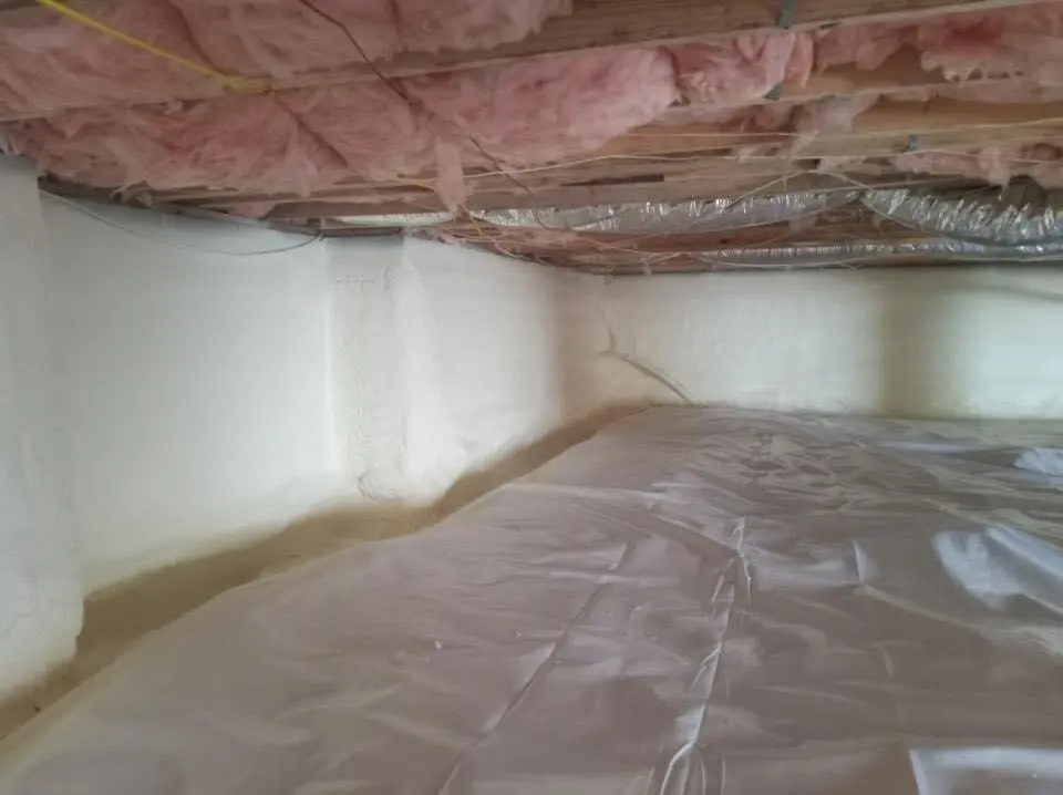Crawl space encapsulation with closed-cell spray foam for Metal Roof Coating in Bangor